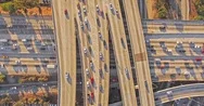 Vertical Aerial Top Down Hyperlapse Shot Flying Over Heavy Traffic Stock Footage