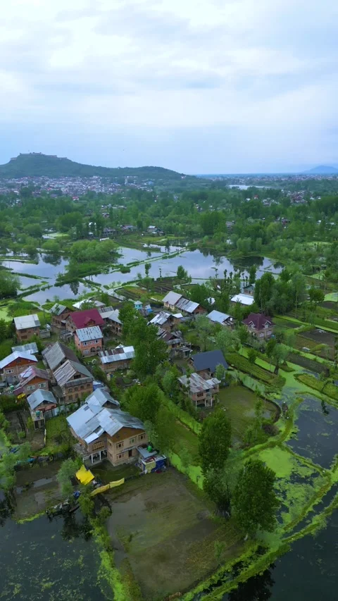 Vertical aerial view of Kashmir’s alpine charm in Pahalgam valley. Stock Footage 310806531