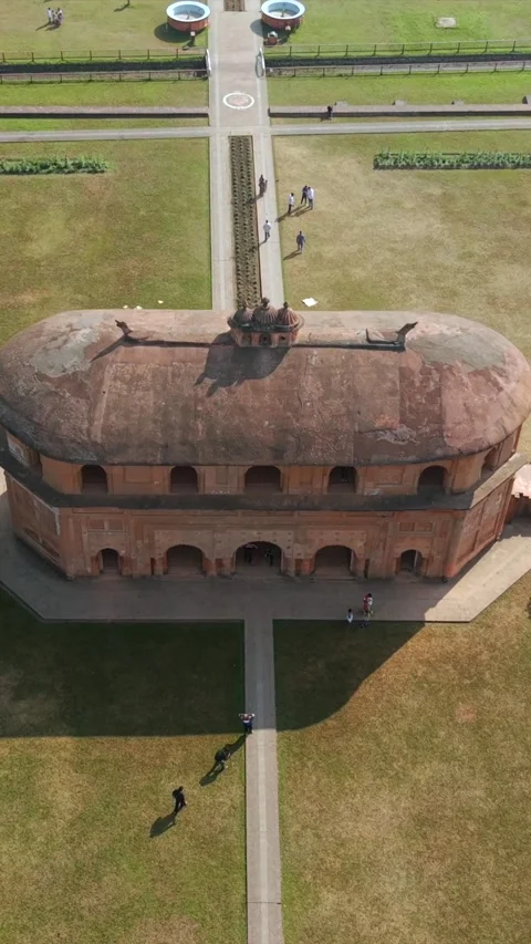 Vertical Aerial View of Kohima War Cemetery Nagaland India Vidéo 333829633