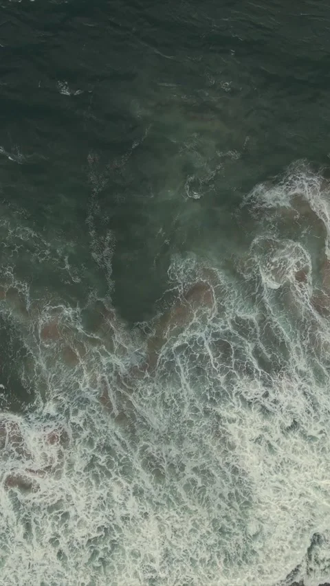 Vertical Aerial View of Ocean Waves Kerala India 库存影片 333893044