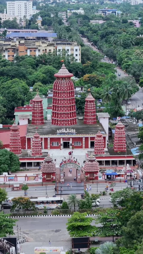 Vertical Aerial View of Ram Mandir, Bhubaneswar, Odisha 스톡 동영상 340598095