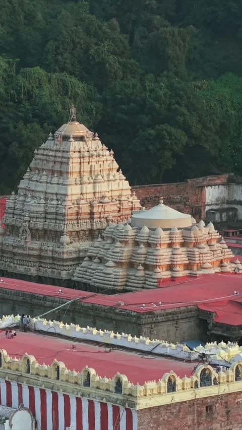 Vertical Aerial View of Simhachalam Temple Visakhapatnam 스톡 동영상 342892437