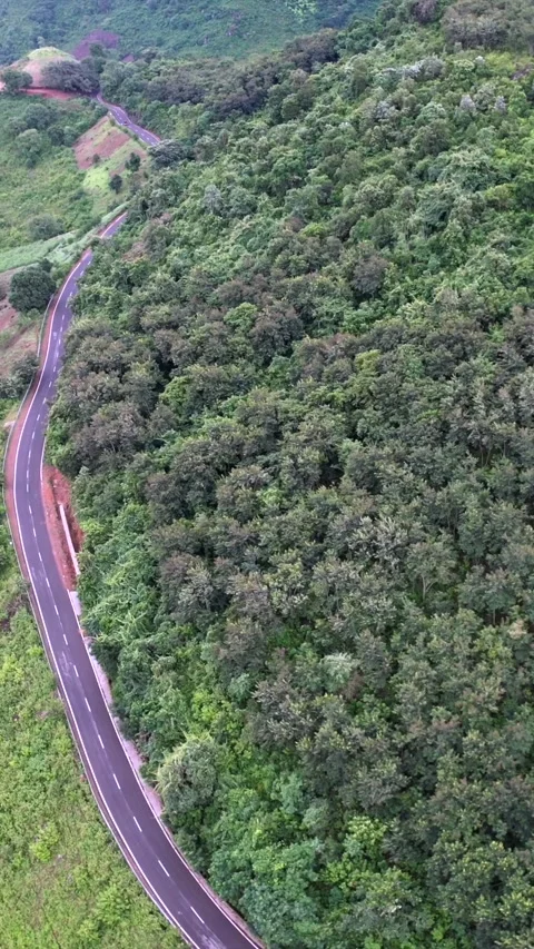Vertical Aerial View of Sunki Ghat, Koraput, Odisha, India Stock-Footage 340600002