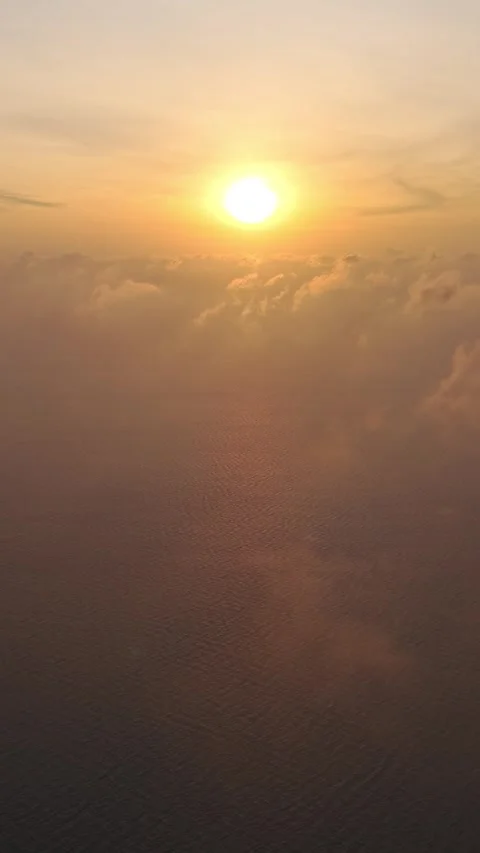 Vertical aerial view of sunset over the sea near Phi Phi Island and Maya Bay Stock Footage 342290734