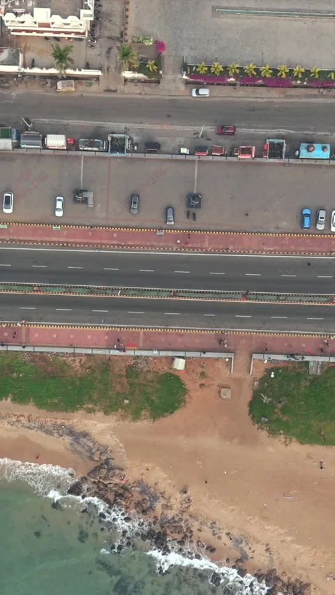 Vertical Aerial View of TU-142 Aircraft Museum RK Beach Visakhapatnam Video stock 342893012