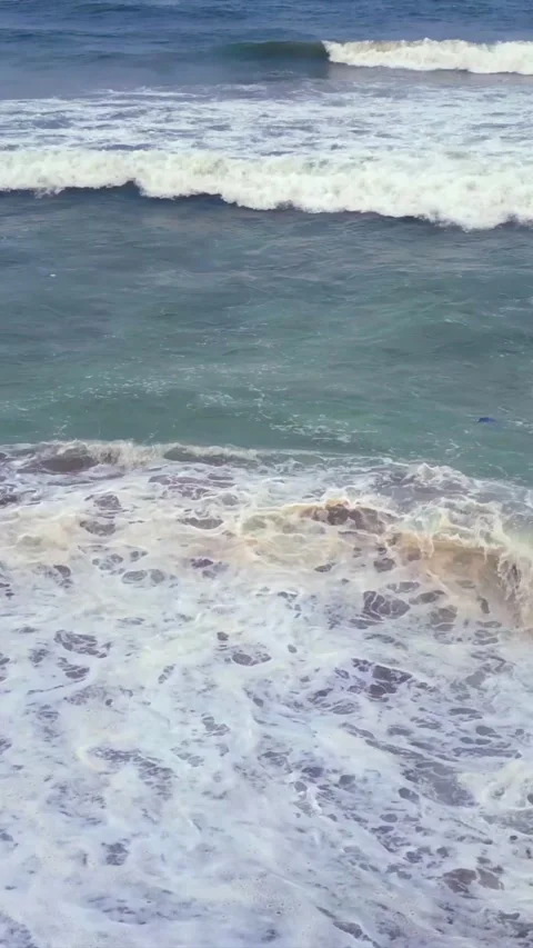 Vertical Aerial View of  Yarada Beach in Visakhapatnam India Stock Footage 336845752