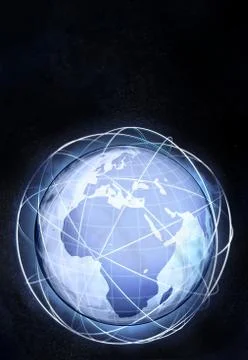 Vertical africa earth globe view from cosmic space illustration 库存插图