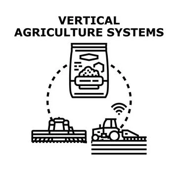 Vertical agriculture systems implementing smart farming technology Stock Illustration