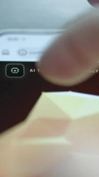 Vertical AI Analytics Header with Touch Interaction Stock Photos
