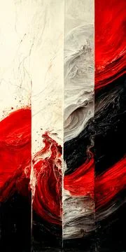 Vertical ai generated illustration of the waves in red colors for backgrounds an Stock Illustration