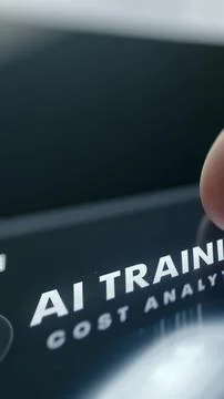 Vertical AI training cost analytics title screen Foto stock