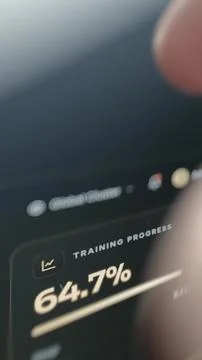 Vertical AI training progress at 64.7 percent Foto stock