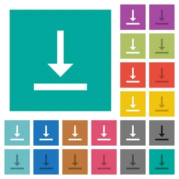 Vertical align bottom square flat multi colored icons Stock Illustration