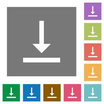 Vertical align bottom square flat icons イラスト素材