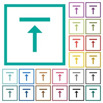 Vertical align top flat color icons with quadrant frames Stockillustratie
