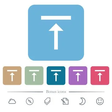 Vertical align top flat icons on color rounded square backgrounds イラスト素材