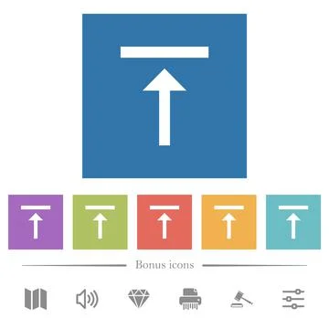 Vertical align top flat white icons in square backgrounds イラスト素材