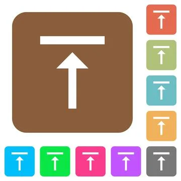 Vertical align top rounded square flat icons Stock Illustration