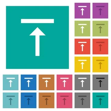 Vertical align top square flat multi colored icons Ilustración de archivo