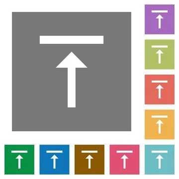 Vertical align top square flat icons Illustrazione stock