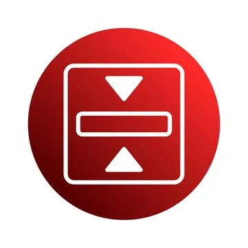 Vertical Alignment Icon on Red Circular Shape Representing Adjustment or Po.. Illustrazione stock