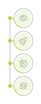 Vertical alignment timeline infographic 4 steps Illustrazione stock
