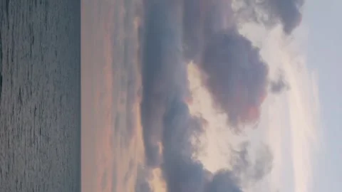 Vertical, Amazing Sunset on the Seashore Time Lapse. Colorful Purple Blue Yellow Video stock 274901497