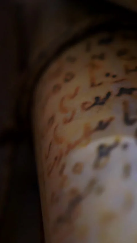 Vertical. Ancient parchment, bound by time. Aged scrolls and candles. Stock Footage 305160579