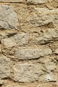 Vertical Ancient Stone Wall Texture Stock Photos
