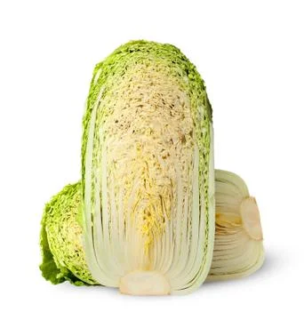 Vertical and horizontal half Chinese cabbage Stock Photos