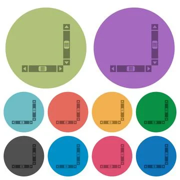 Vertical and horizontal scroll bars color darker flat icons Stock Illustration