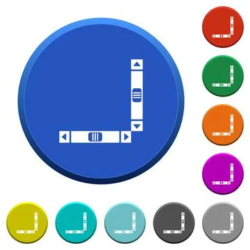 Vertical and horizontal scroll bars beveled buttons Stock Illustration
