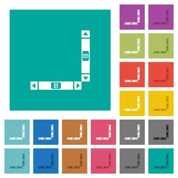 Vertical and horizontal scroll bars square flat multi colored icons Stock Illustration