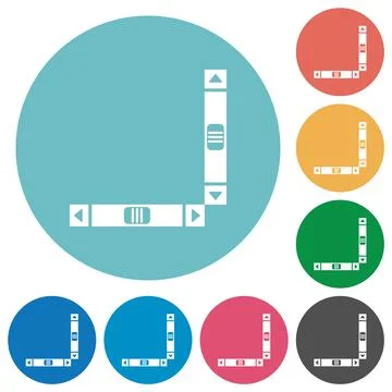 Vertical and horizontal scroll bars flat round icons Stock Illustration