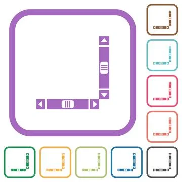 Vertical and horizontal scroll bars simple icons Illustrazione stock