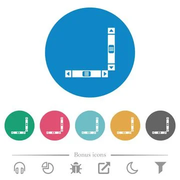 Vertical and horizontal scroll bars flat round icons Stock Illustration