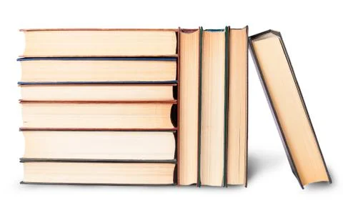 Vertical and horizontal stacks of old books Stock Photos
