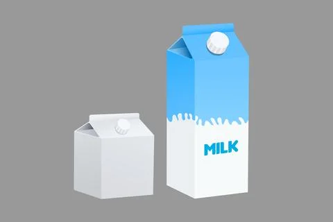 Vertical and square milk box illustration on isolated background Stock Illustration
