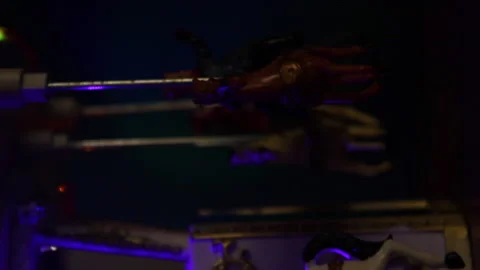 Vertical angle close up of a small Christmas decoration carousel Video stock 165478261