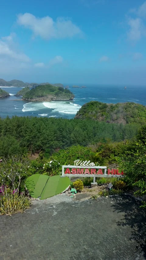 Vertical angle resort path Teluk Asmara Beach August 3 2026 Stock Footage 342142513