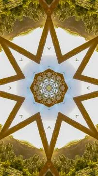 Vertical Angular star shape made from abstract wooden Chuppah photo from a Stock Photos