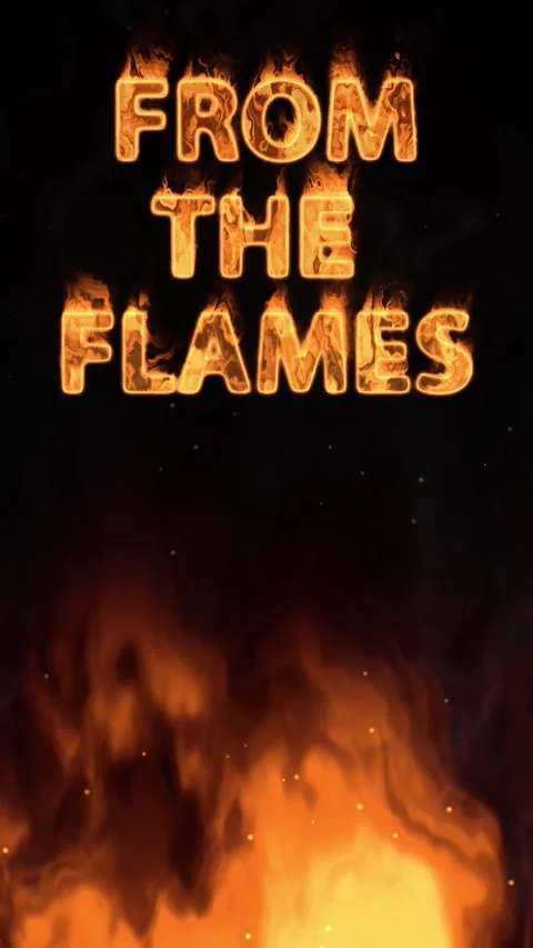 Vertical Animated Burning Text Over Rising Fire and Smoke Background Stock Footage 339380149