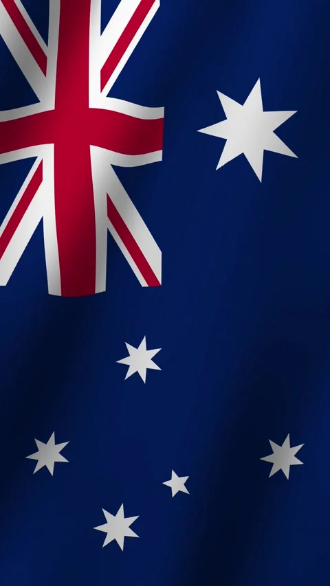 Vertical Animated Flag of Australia 4k video Stock-Footage 295907141
