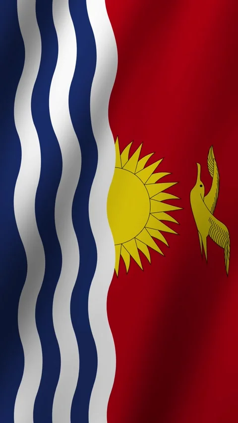 Vertical Animated Flag of Kiribati 4k video Stock Footage 296434937