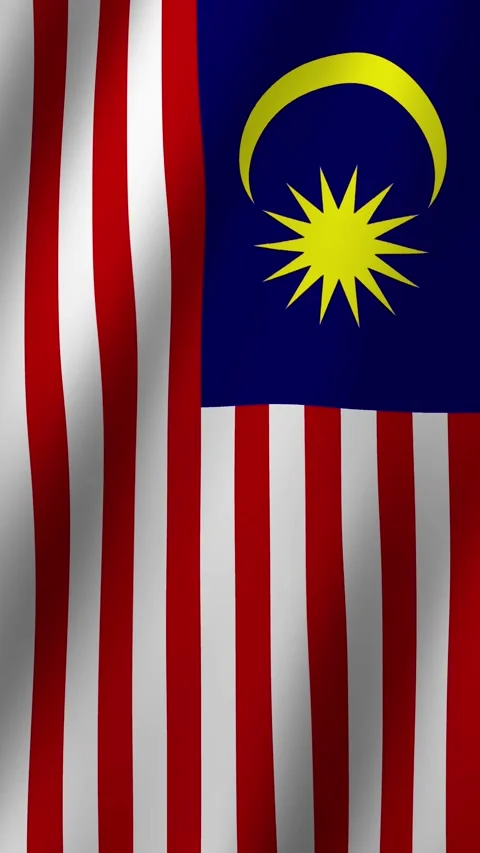 Vertical Animated Flag of Malaysia 4k video Stock Footage 295994324