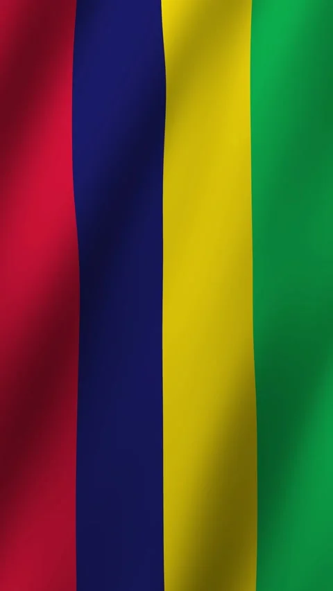 Vertical Animated Flag of Mauritius 4k video Stock Footage 296435029