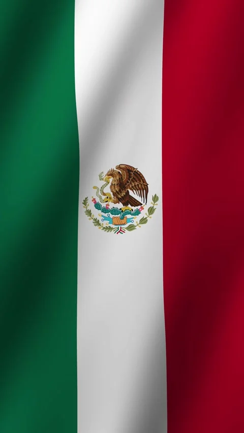 Vertical Animated Flag of Mexico 4k video Stock Footage 296177108