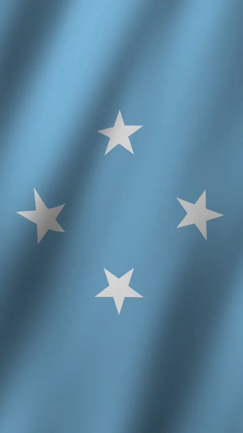 Vertical Animated Flag of Micronesia 4k video Stock Footage 296434925
