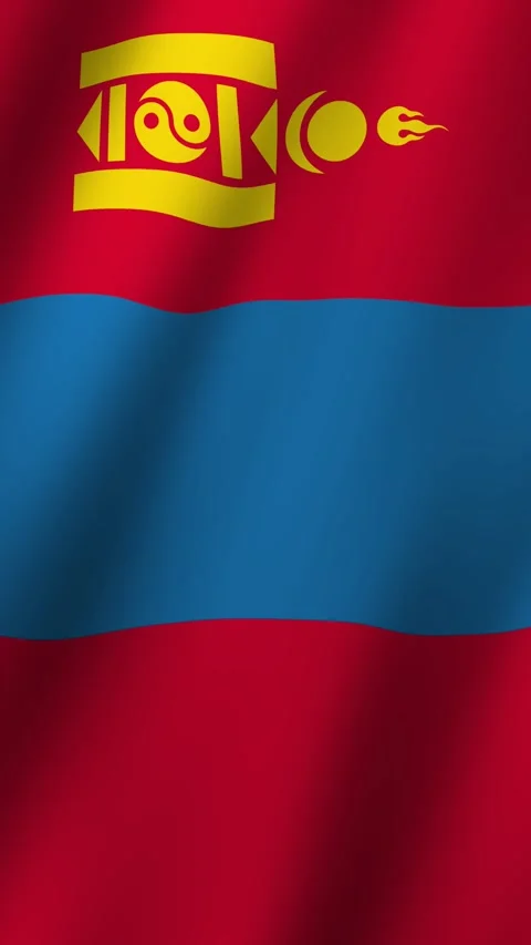 Vertical Animated Flag of Mongolia 4k video Stock Footage 295994350