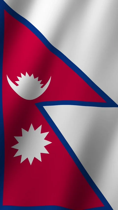 Vertical Animated Flag of Nepal 4k video Stock Footage 295994351